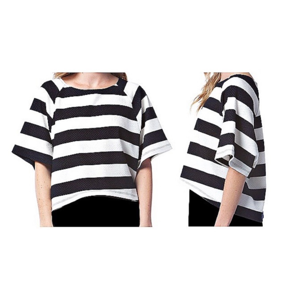 BUNDLE DEAL | NWT high rise jeans/crop stripe top - Picture 5 of 7